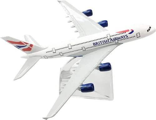 Miniatura 7 de AZIZAT 1/400 modelo británico A380 avión 6.3 in aleación fundido a troquel colección de aviones modelo modelo plano para colección o regalo ornamento