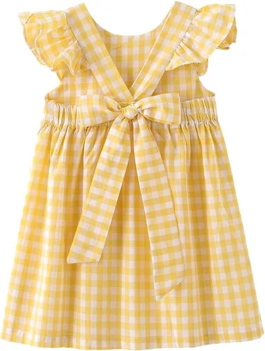Zanie Kids Vestidos de Pascua para niñas, vestido de verano para niñas, ropa de juego, trajes de fotos familiares