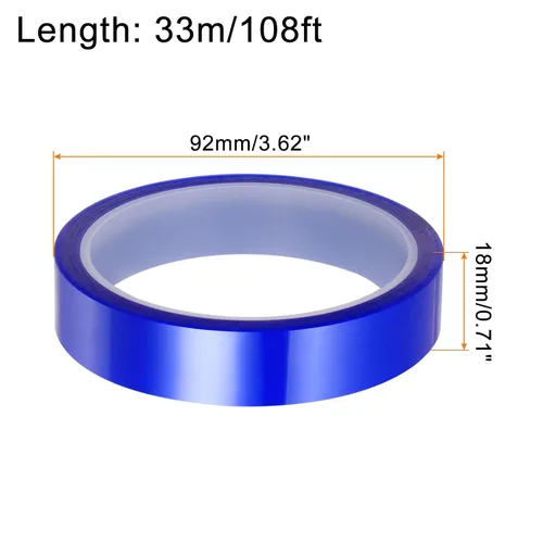 Miniatura 2 de HARFINGTON 4 rollos de cinta de calor de alta temperatura resistente al calor 0.709 in x 108.3 ft (108 pies) cinta de transferencia térmica de Azul