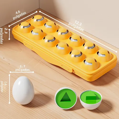Miniatura 5 de JUKUDAHU Huevos Emparejados Juguetes para Niños Pequeños de 1 2 3 4 Años - Juegos de Clasificación de Formas y Colores, Huevos de Pascua para Niños