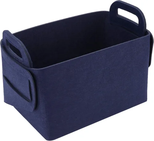Miniatura 12 de Minoisome - Canasta organizadora de fieltro plegable y práctica con asas, para oficina, dormitorio, armario, habitación de bebé, juguetes, DVD