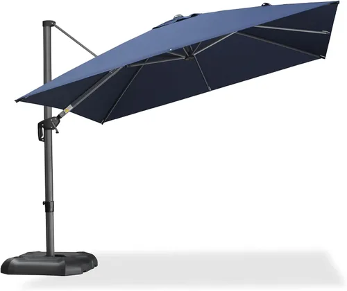 Miniatura 88 de PURPLE LEAF Sombrilla de Patio de 8 Pies para Exteriores Sombrilla Cantilever Cuadrada de Aluminio Sombrilla Offset con Rotación de 360 Grados