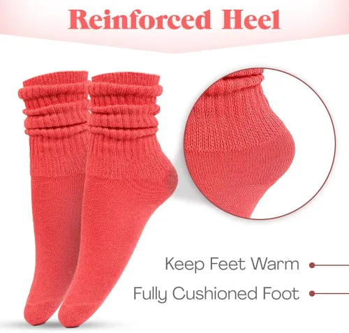 Miniatura 2 de HOT FEET Calcetines holgados para niñas 6 pares para niñas pequeñas divertidos y coloridos calcetines altos hasta la rodilla perfectos para cultivar