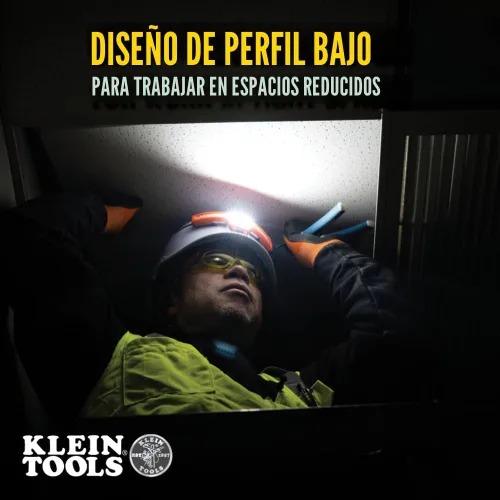 Miniatura 3 de Klein Tools KHH56308 linterna frontal recargable LED de haz ancho para cascos duros Klein Tools, 770 lúmenes, para trabajo, batería y soporte