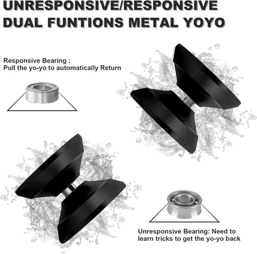 Miniatura 4 de Yoyo de metal W07 de doble modo: yoyo sensible y no sensible, una opción para niños y adultos, adecuado para principiantes y jugadores avanzados