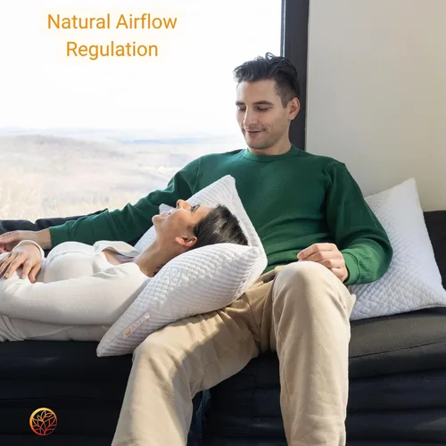 Miniatura 2 de JUVEA® Elevate High-Profile — Almohadas de látex Talalay natural con funda de algodón - Almohada de perfil alto transpirable y de apoyo para una