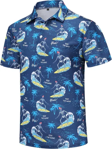 Miniatura 13 de Camisas de golf para hombre, Dry Fit, camisa de golf de manga corta, divertidas camisas polo de golf