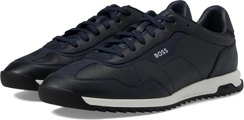 Miniatura 4 de HUGO BOSS Zapatillas Zayn de malla de cuero de perfil bajo para hombre