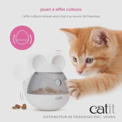 Miniatura 4 de Catit PIXI - Dispensador de golosinas, juguete interactivo para gatos, ratón