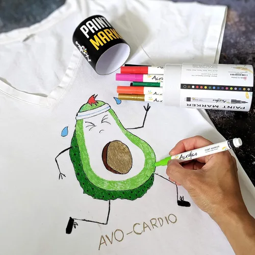 Miniatura 8 de Bolígrafos de pintura para pintura roca, piedra, cerámica, vidrio, madera, lienzo, juego de 16 marcadores de pintura acrílica de punta extrafina