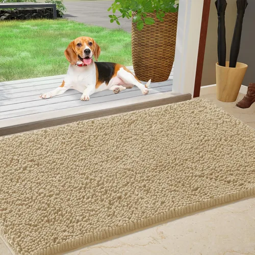 Miniatura 27 de IM HOME Tapete de chenilla absorbente para exterior 36" x 24", tapetes lavables antideslizantes para perros, tapete para puerta interior para Marrón