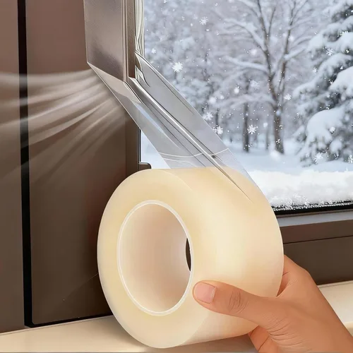 Miniatura 11 de Dstorelhp Cinta de sellado transparente para ventana, 2 pulgadas x 262 pies, cinta de sellado de aislamiento de ventana transparente, sin residuos
