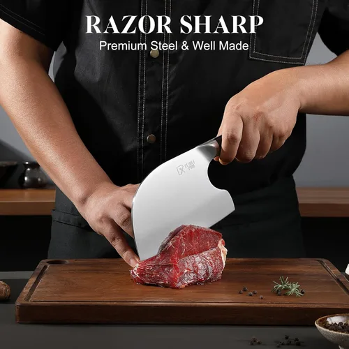 Miniatura 4 de Juego de cuchillos de chef, cuchillo de deshuesado y carnado, cuchillo de carnicero, cuchillo Nakiri de acero de alto carbono de Japón, juego