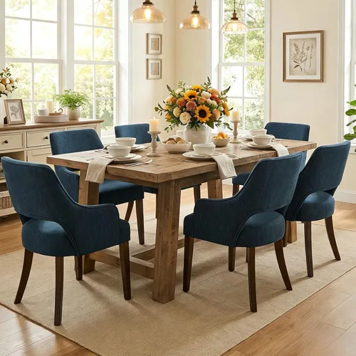 Miniatura 14 de Juego de 2 sillas de comedor tapizadas de piel sintética con respaldo hueco, asiento acolchado, patas de madera para restaurante/decoración