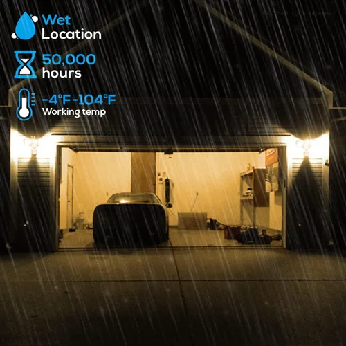 Miniatura 4 de LEONLITE Luz de inundación con sensor de movimiento, certificación ETL, luces LED de seguridad de aluminio del atardecer al amanecer, cabezales