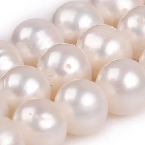 Miniatura 2 de Cuentas de perlas cultivadas de agua dulce para hacer joyas, piedras preciosas naturales semipreciosas de 0.394-0.433 in, color blanco, 15 pulgadas