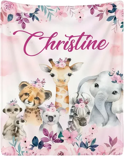 Miniatura 26 de Manta personalizada con nombre para adolescentes, niñas, niños, mantas de bebé personalizadas de franela ultra suave y acogedora, manta con nombre