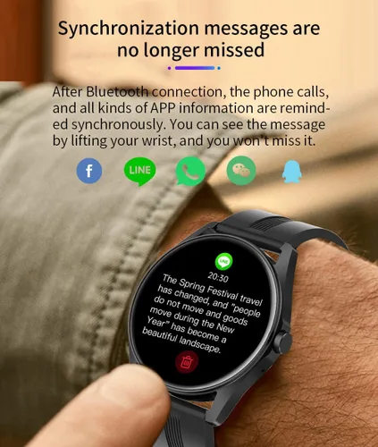 Miniatura 4 de Relojes inteligentes para hombres y mujeres Bluetooth marcación de llamadas/recordatorio de mensajes, reloj de fitness con frecuencia cardíaca