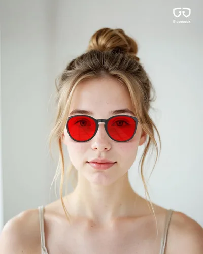 Miniatura 6 de Bloomoak Lentes de bloqueo de luz azul naranja 99%, estilo redondo retro de moda, alivia la fatiga ocular, mejorar el sueño para pantallas