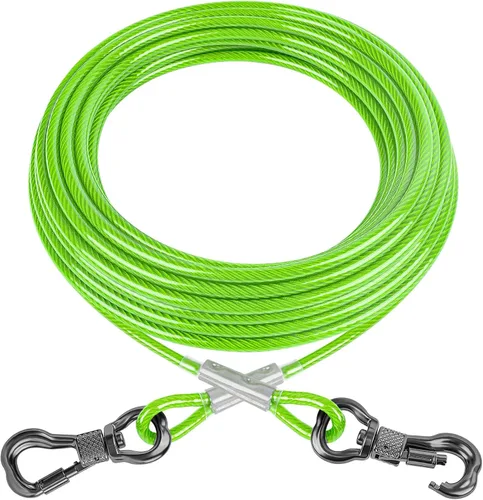 XiaZ Cable de Amarre para Perros, Correas de Perro para Patio a Prueba de Masticación, Cable de Amarre Resistente para Perros Grandes de hasta 250