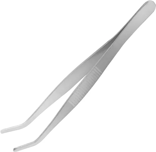 Miniatura 9 de Auniwaig Pinzas de acero inoxidable de 4.92 pulgadas de longitud con punta dentada curvada para reparación de manualidades, herramientas