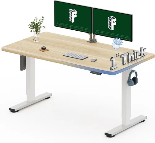 Miniatura 13 de FLEXISPOT Escritorio Eléctrico de Pie de Una Pieza, 60 x 24 Pulgadas Escritorio Ajustable con Superficie Sin Costuras, Ajuste de Altura con Parte