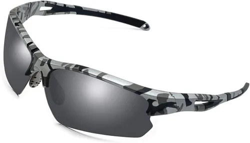 Miniatura 8 de Gafas de sol polarizadas o fotocromáticas para deportes al aire libre para hombres y mujeres, marco TR90, protección UV Negro Gris