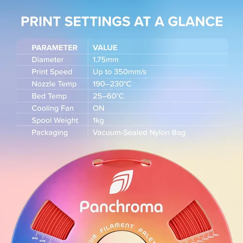 Miniatura 5 de Polymaker Panchroma Filamento de impresora 3D PLA negro, 0.069 in, carrete de 2.2 libras, fácil de imprimir, impresión de alta velocidad, sin