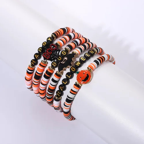 Miniatura 85 de Surfer Heishi - Pulseras apilables para mujer, apilables, de vinilo arcoíris, disco de arcilla, pulseras elásticas para la amistad, joyería bohemia