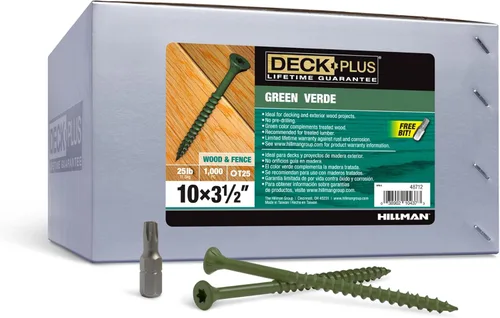 Miniatura 47 de Deck Plus Tornillos para valla y madera exterior con revestimiento epoxi de 3 pulgadas #10 x 3 Torx/Star Drive Incluido, rosca gruesa, tornillo