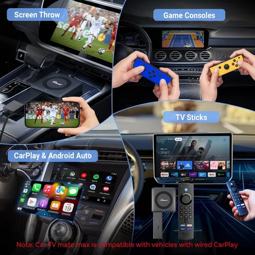 Miniatura 3 de Ottocast Car TV Mate Max - Convertidor de Fire TV Stick 2025 con CarPlay Android Auto, HD HDMI Adaptador de coche para emitir video/juego a coche
