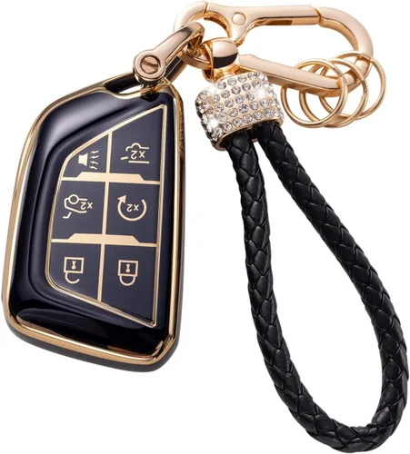 Miniatura 9 de Gematay Funda protectora para llavero VW Volkswagen con cordón para llavero, compatible con VW Jetta Golf Polo MK7 Passat Beetle Smart Key Case