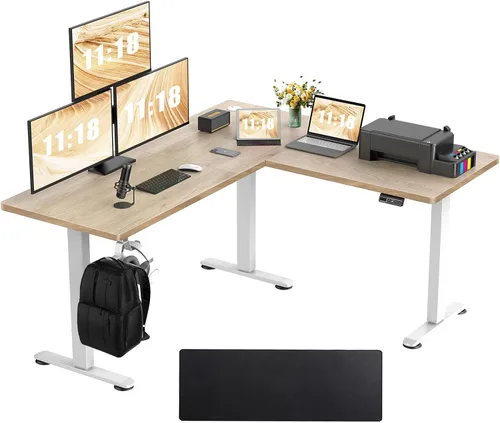 Miniatura 10 de Farexon Escritorio eléctrico de pie de altura ajustable de 48 x 24 pulgadas con escritorio de pie antifatiga tablero de equilibrio (20.9 x 13.8)