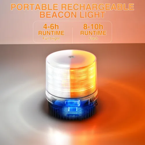 Miniatura 3 de Nilight 18 Luces Estroboscópicas LED Ámbar Blanco Inalámbricas Giratorias de Emergencia y Seguridad Luz Baliza Intermitente con Base de Montaje
