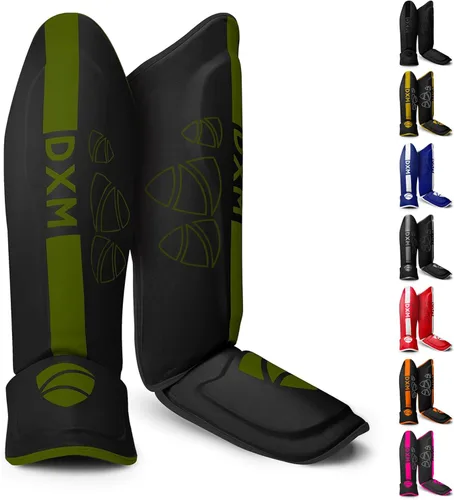 Miniatura 9 de DXM SPORTS Espinilleras de artes marciales kickboxing con protección en el empeine para Muay Thai, boxeo, artes marciales, karate, taekwondo