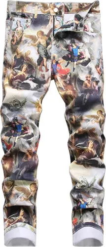 Miniatura 73 de Enrica Pantalones vaqueros estampados casuales para hombre