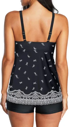 Miniatura 5 de American Trends Trajes de baño de dos piezas para mujer, tankini de talla grande, con control de abdomen