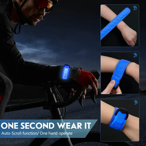 Miniatura 4 de Simket Brazalete LED Recargable para Correr (Paquete de 2), Luces para Correr para Corredores, Luces para Correr, Equipo Reflectante de Alta