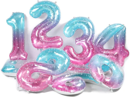 Miniatura 5 de Globos de 34 pulgadas con el número 5, globos de aluminio de Mylar para helio, globos digitales de helio, boda, despedida de soltera, aniversario