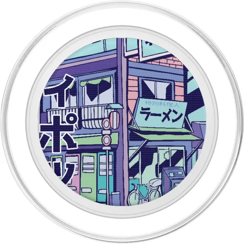 Miniatura 2 de Pink Purple Blue Synthwave PopSockets PopGrip: agarre intercambiable para teléfonos y tabletas PopSockets MagSafe PopGrip para iPhone