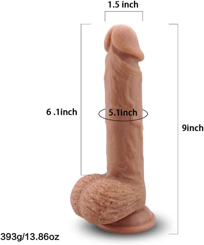 Miniatura 5 de Consolador realista de silicona de 9 pulgadas, consoladores grandes suaves para mujeres con ventosa fuerte para manos libres, juguete sexual