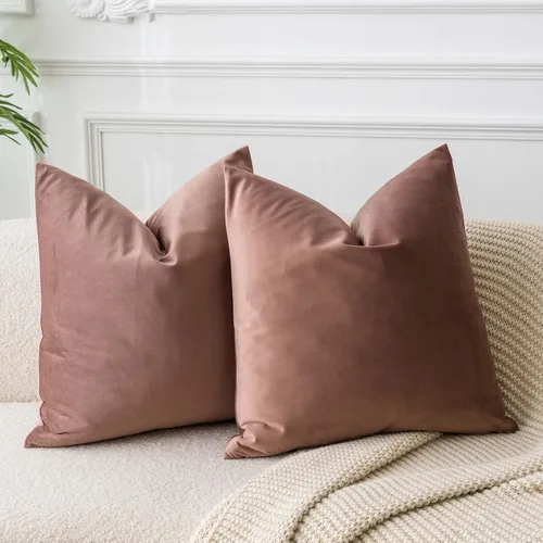 Miniatura 29 de Juspurbet - Juego de 2 fundas decorativas de terciopelo para cojines, fundas suaves para sofá, cama o sillón con cremallera oculta, para sala