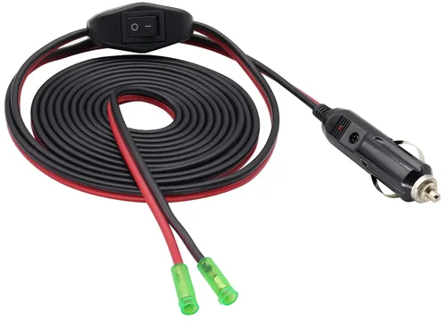 Miniatura 9 de Paquete de 2 adaptadores de enchufe macho de encendedor de cigarrillos de 12 voltios con cable de cables de luz LED y cable de 16 AWG para enchufe