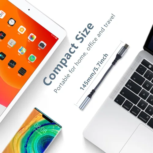 Miniatura 7 de Adaptador USB tipo C a conector de auriculares de 0.138 in, audio USB c compatible con iPhone 15/15 Pro/15 Plus/15 Pro Max, iPad Pro, MacBook