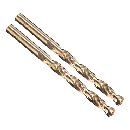 Miniatura 199 de PATIKIL Broca Jobber de 0.039 in, vástago recto M35 cobalto 5% acero de alta velocidad 135° acabado dorado para metal duro de acero inoxidable - 2