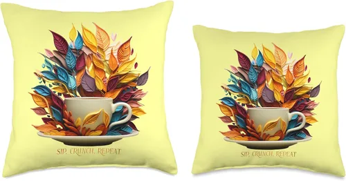 Miniatura 3 de Gheorghe's Artisanal Accents Autumn's Coffee - Almohada de lona (16 x 16 pulgadas), multicolor