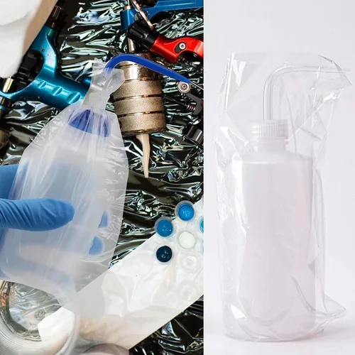 Miniatura 7 de ZHOOGE 250 bolsas para botellas de lavado de tatuajes de 9.86 x 5.91 pulgadas, color blanco, transparente, sin olor, desechables, para botellas