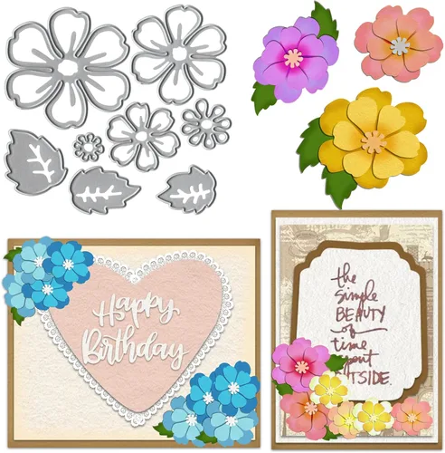 Troqueles de corte de flores, plantillas de plantilla, herramienta de grabado en relieve, troqueles para hacer tarjetas, álbumes, álbumes de