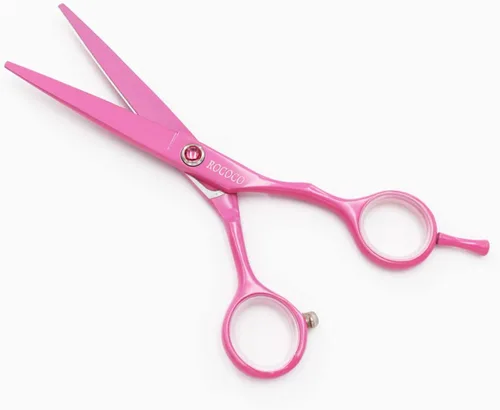 Miniatura 5 de ROCOCO Tijeras profesionales de corte de pelo rosa de 5.5 pulgadas y tijeras de adelgazamiento del cabello con maquinilla de afeitar para peluquería