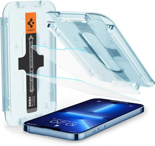Spigen Protector de pantalla de vidrio templado diseñado para iPhone 14 Plus/iPhone 13 Pro Max (paquete de 2)
